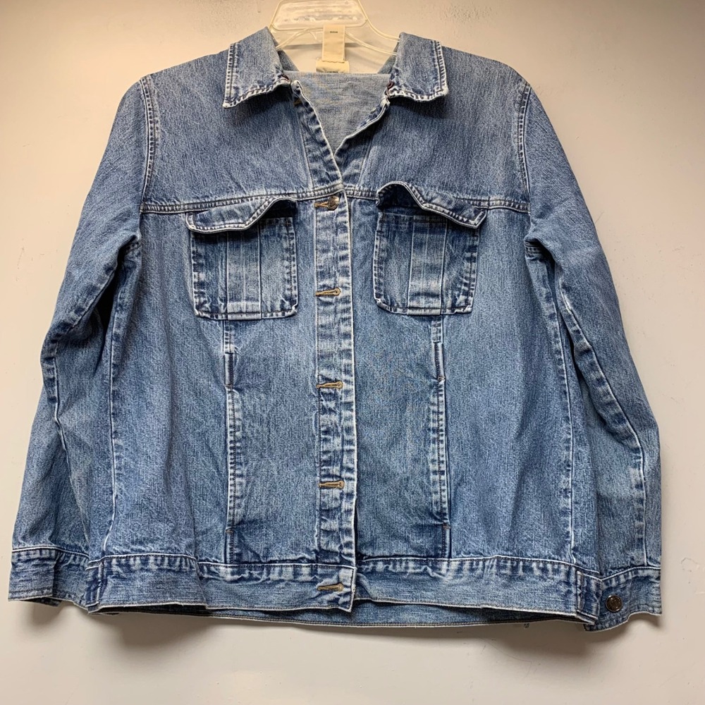 St. Johns Bay Denim Jacket Womens 16W Blue Excellent Medium Wash Cotton Classic